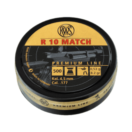 Ilmakiväärin luoti, RWS R10 match 4.5 mm, paino 0.53 g.